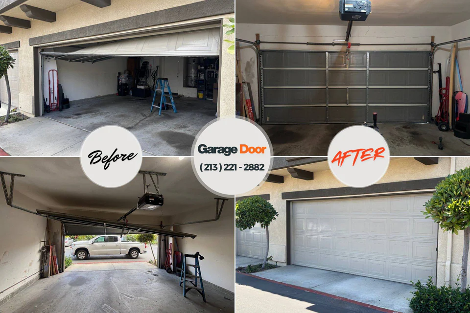Before and after: garage door repair Middletown, PA